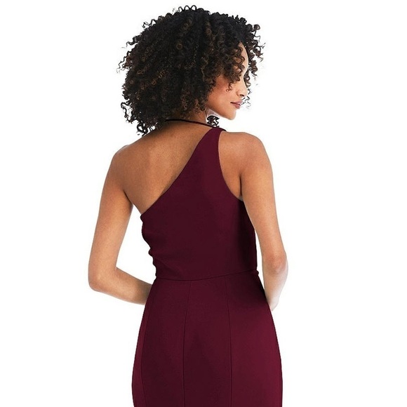 NWT AFTER 6 Drape Cowl Neck Sleeveless 1 Shoulder Trumpet Skirt 70s Maxi Gown 10 - Picture 5 of 6